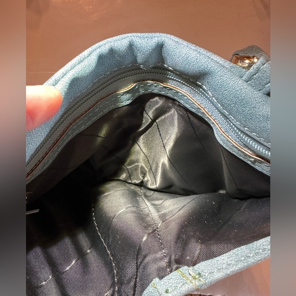 LBB Mini Suede Wristlet Light Blue Credit Card Holder Coin & Bill Holder - Picture 7 of 11